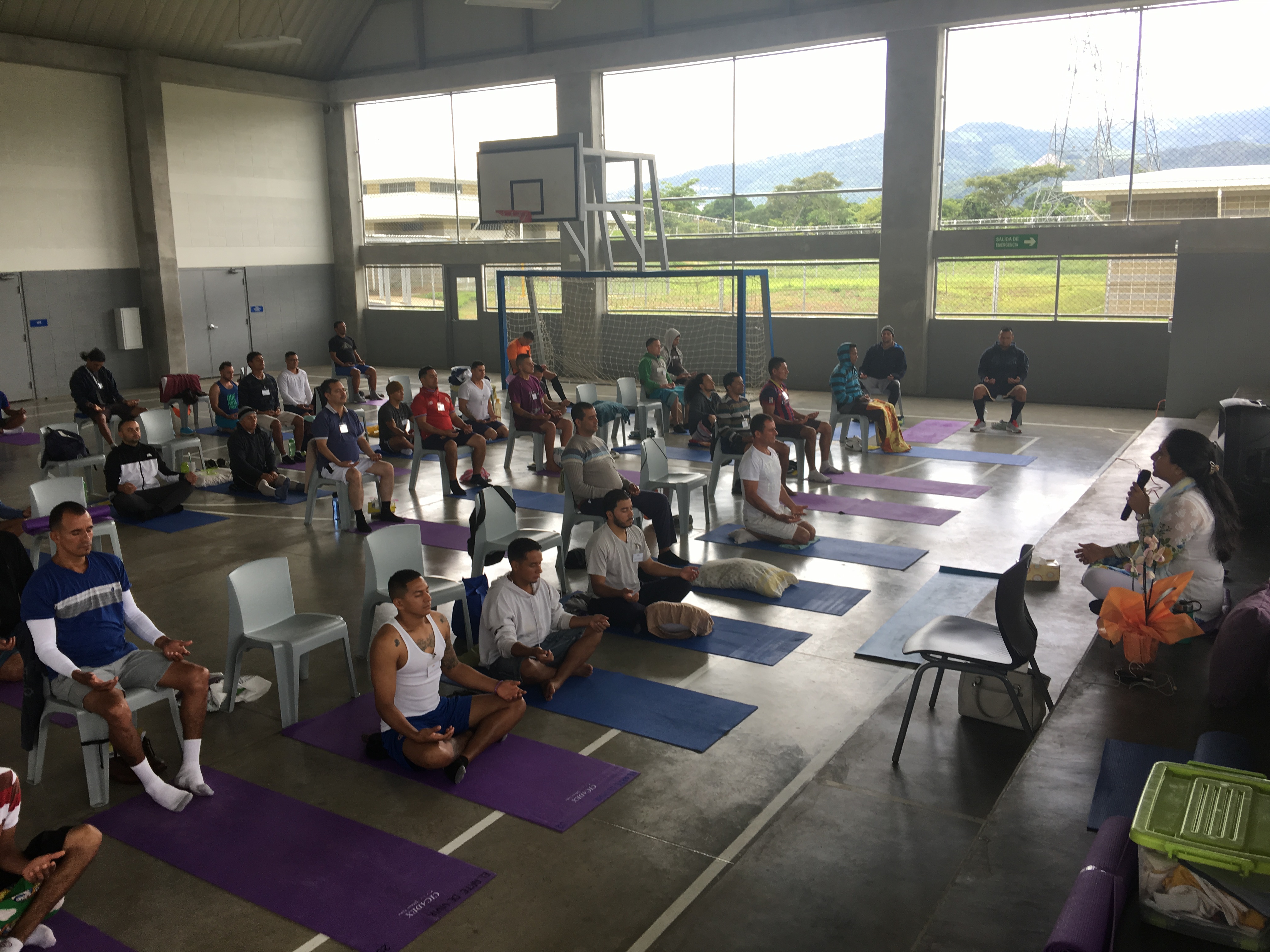 Breathwork session inside a Costa Rica correctional facility